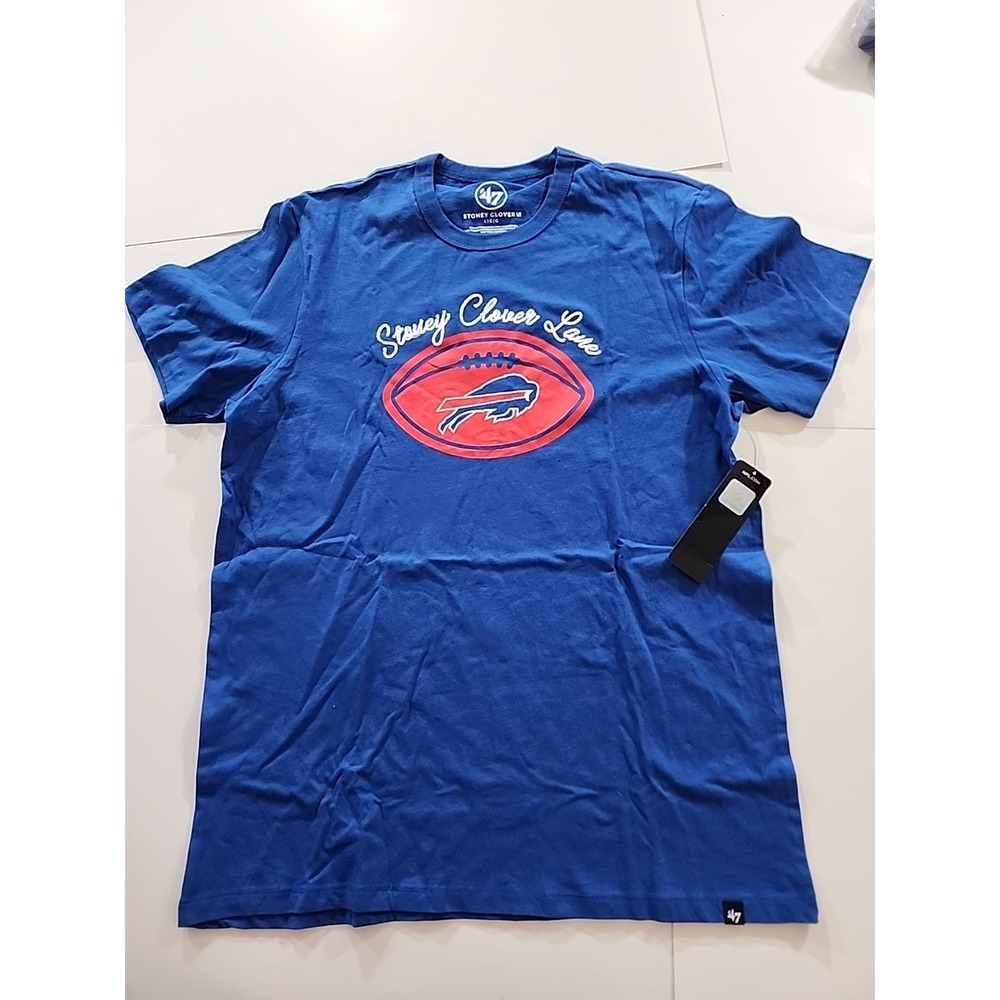 NWT '47 Buffalo Bills Stoney Clover Lane T Shirt Sz Large Blue